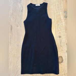 Aritzia Babaton Navy Ribbed Mini Dress S